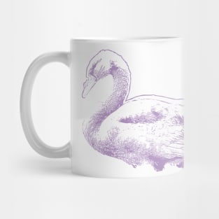 Purple Swan vintage drawing Mug